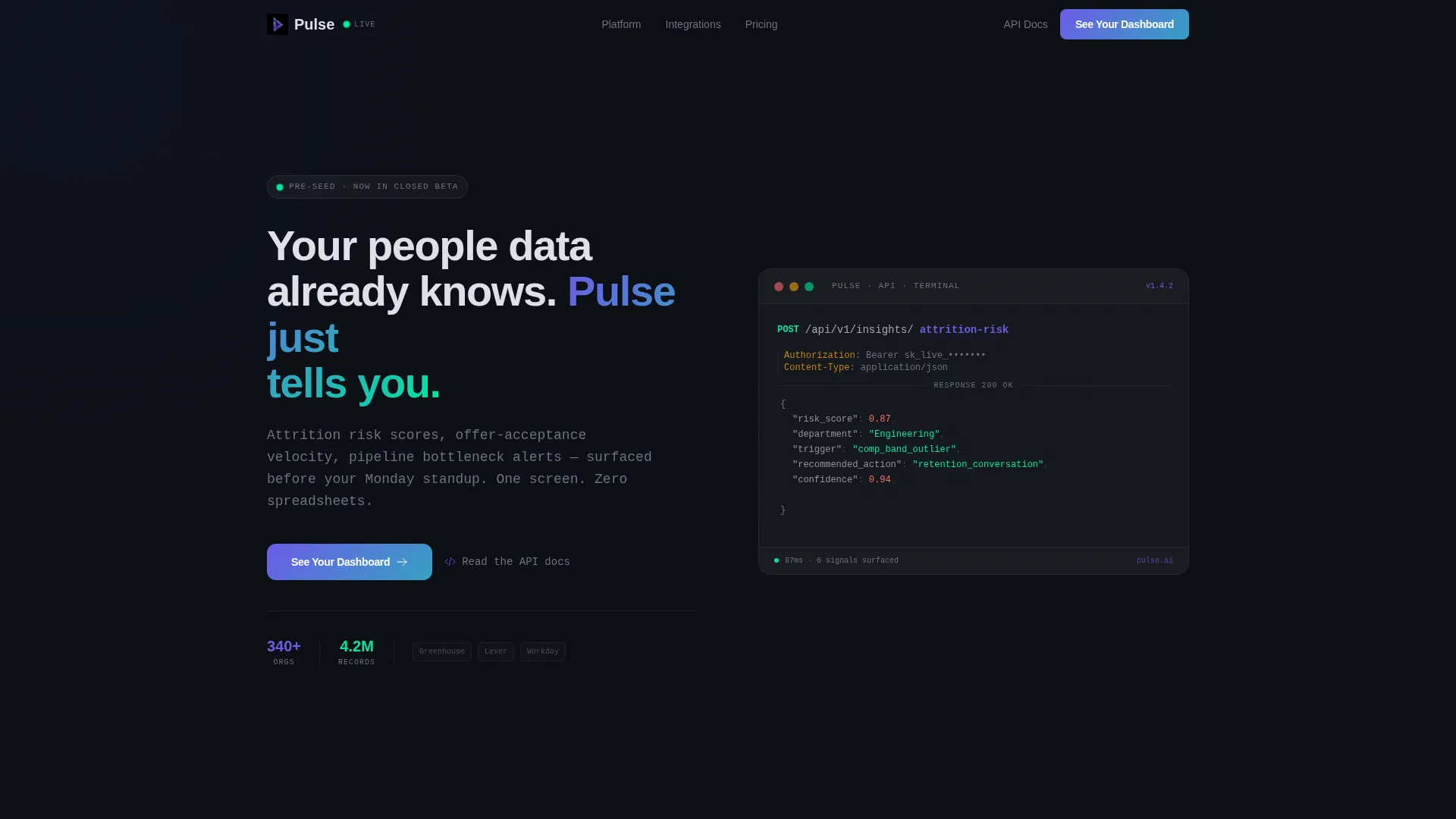 HRTech Pre-Seed Intelligence Landing Page Template