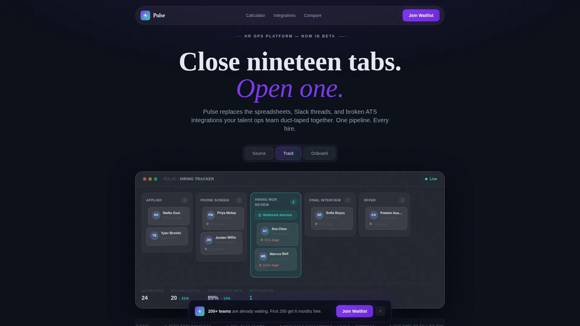 HRtech Waitlist Landing Page Template