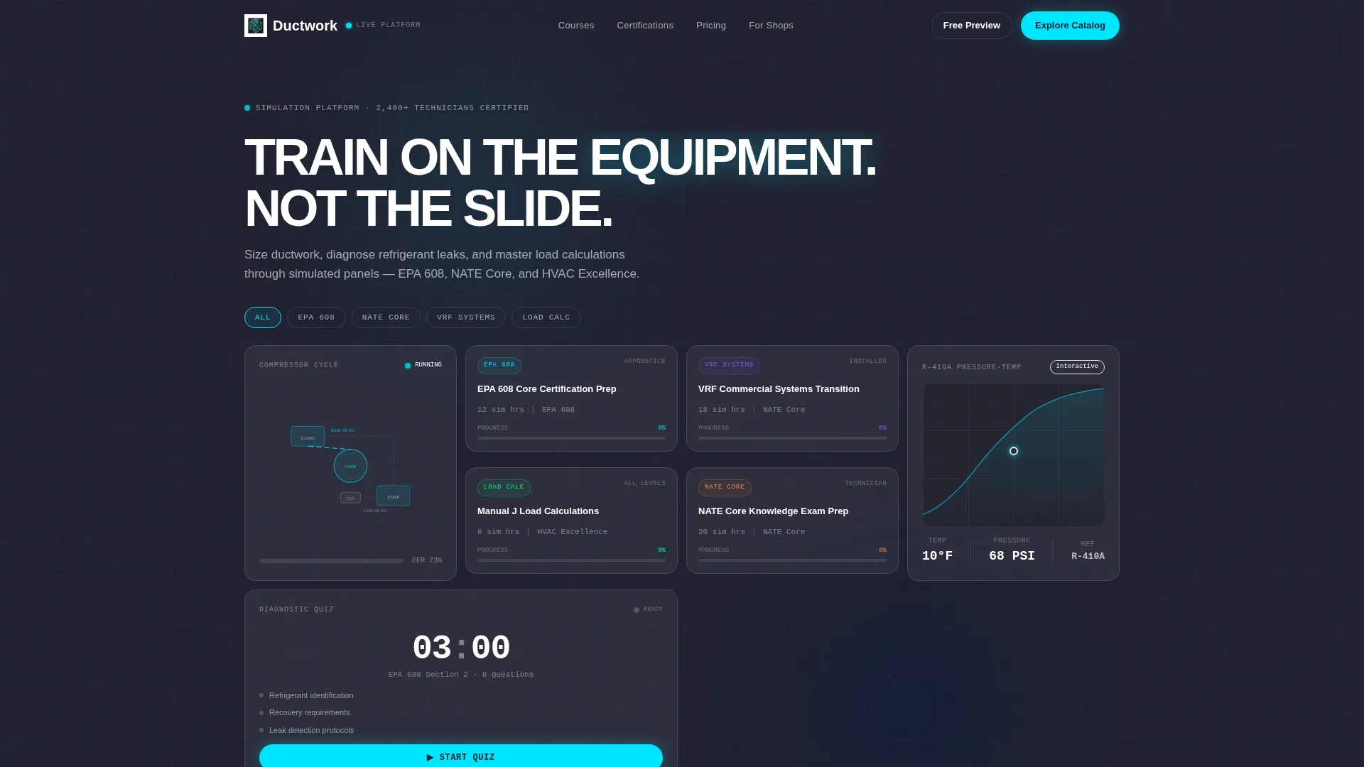 HVAC Training Platform Landing Page Template