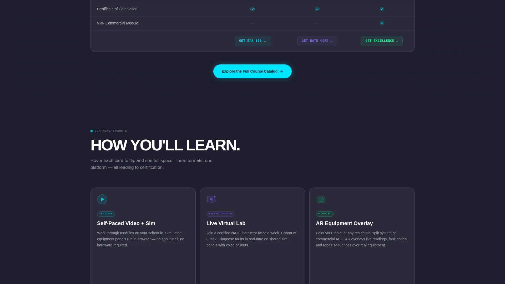 HVAC Training Platform Landing Page Template