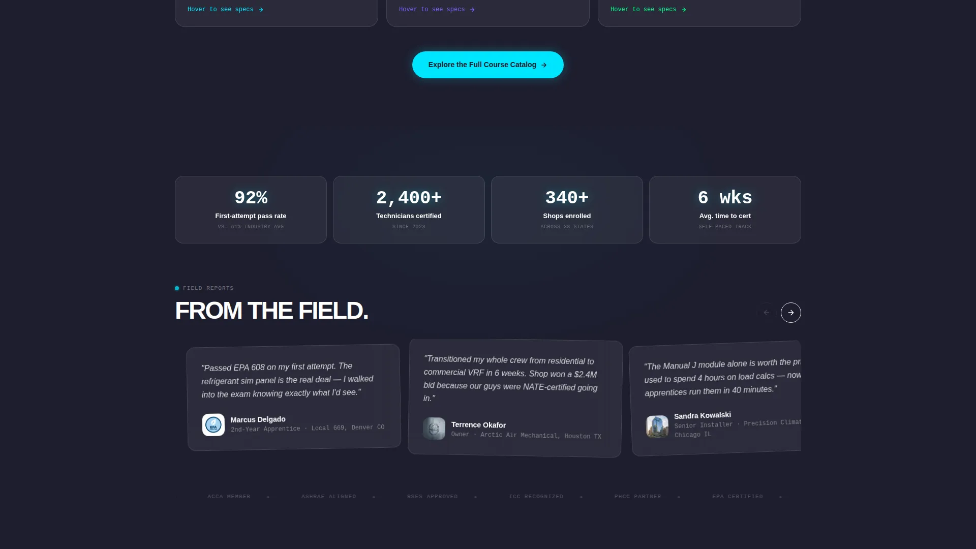 HVAC Training Platform Landing Page Template