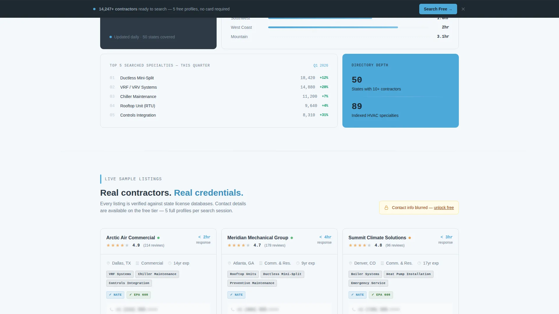 HVAC Directory & Listing Site Landing Page Template