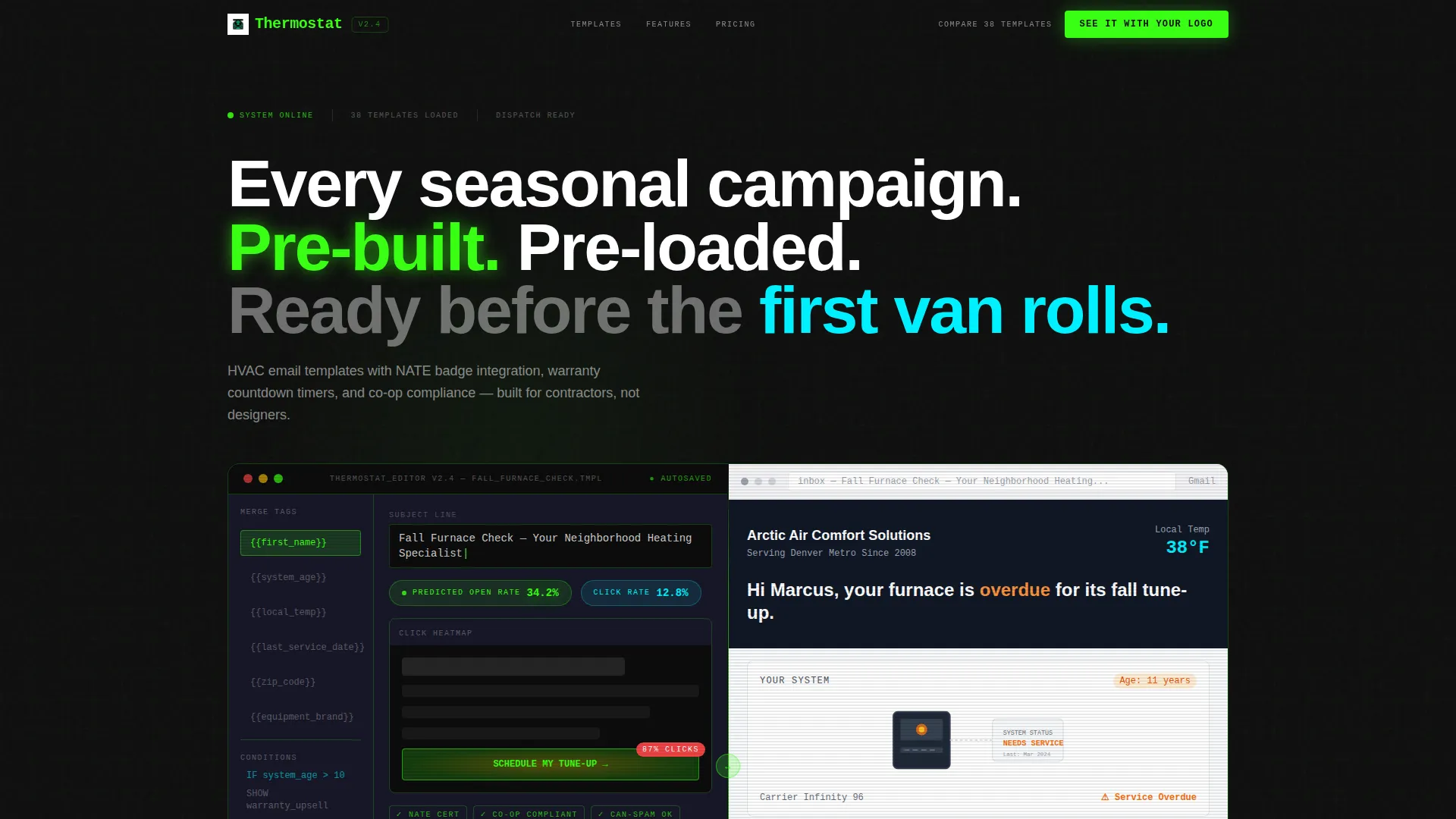 HVAC Email Newsletter Landing Page Template
