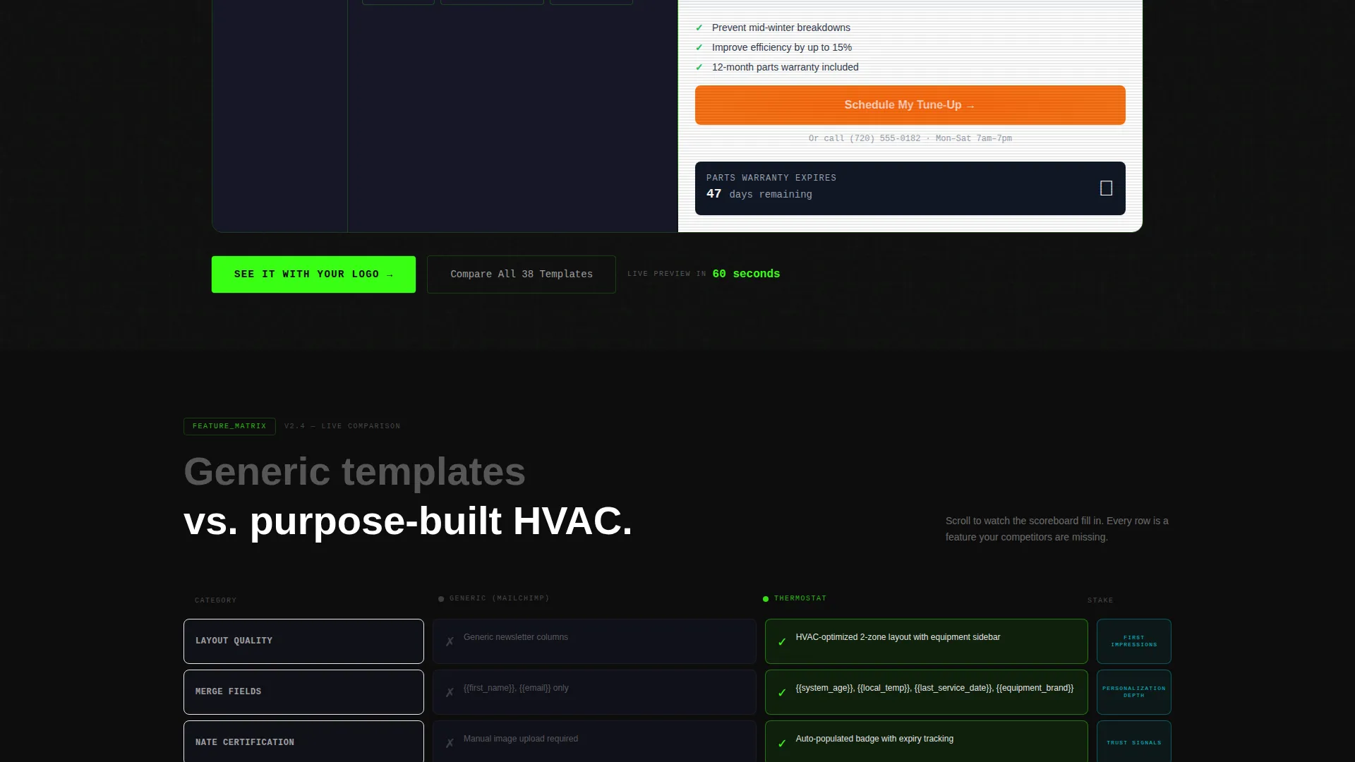 HVAC Email Newsletter Landing Page Template