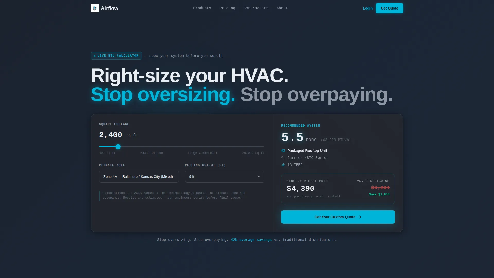 HVAC Landing Page Template for Online Stores