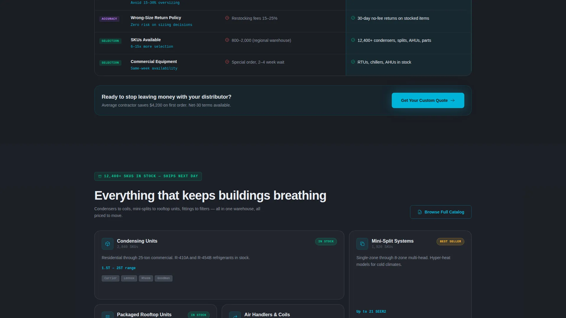 HVAC Landing Page Template for Online Stores