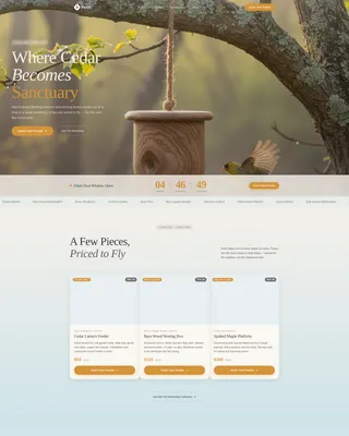Artisan Bird Feeder & Birdhouse Flash Deal Landing Page