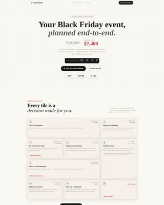 Black Friday Event Planner Landing Page Template