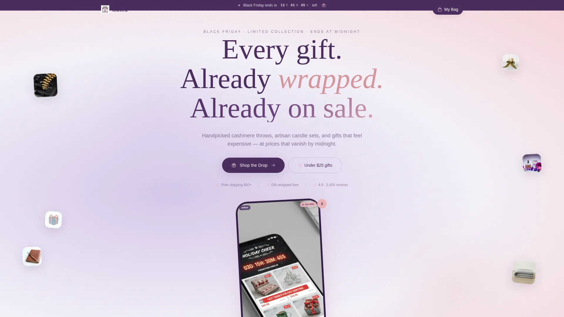 Elegant Black Friday Holiday Landing Page Template