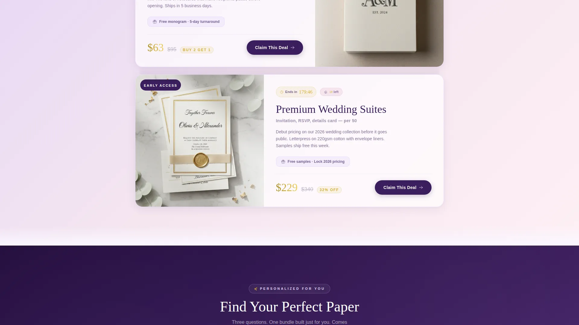 Elegant Black Friday Stationery Landing Page Template