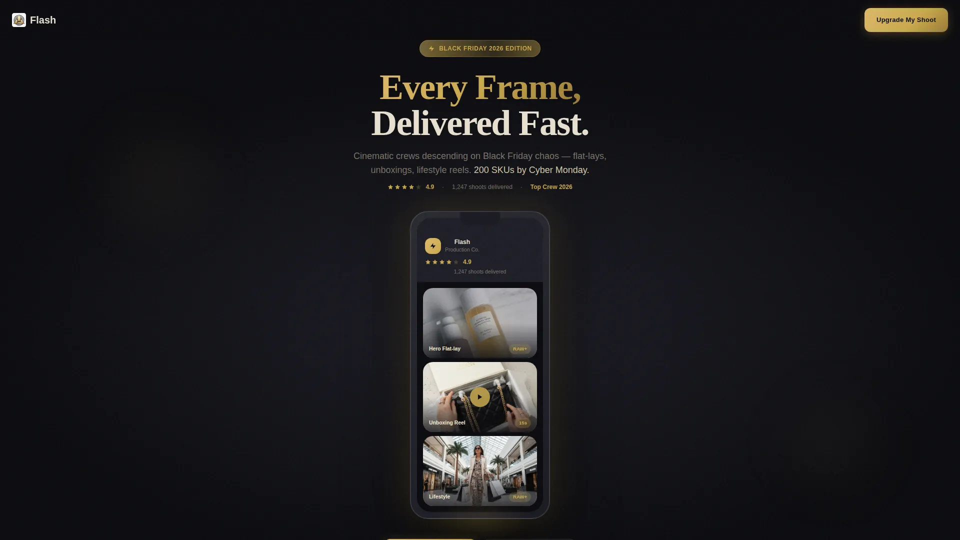 Black Friday Landing Page Template for Production Services