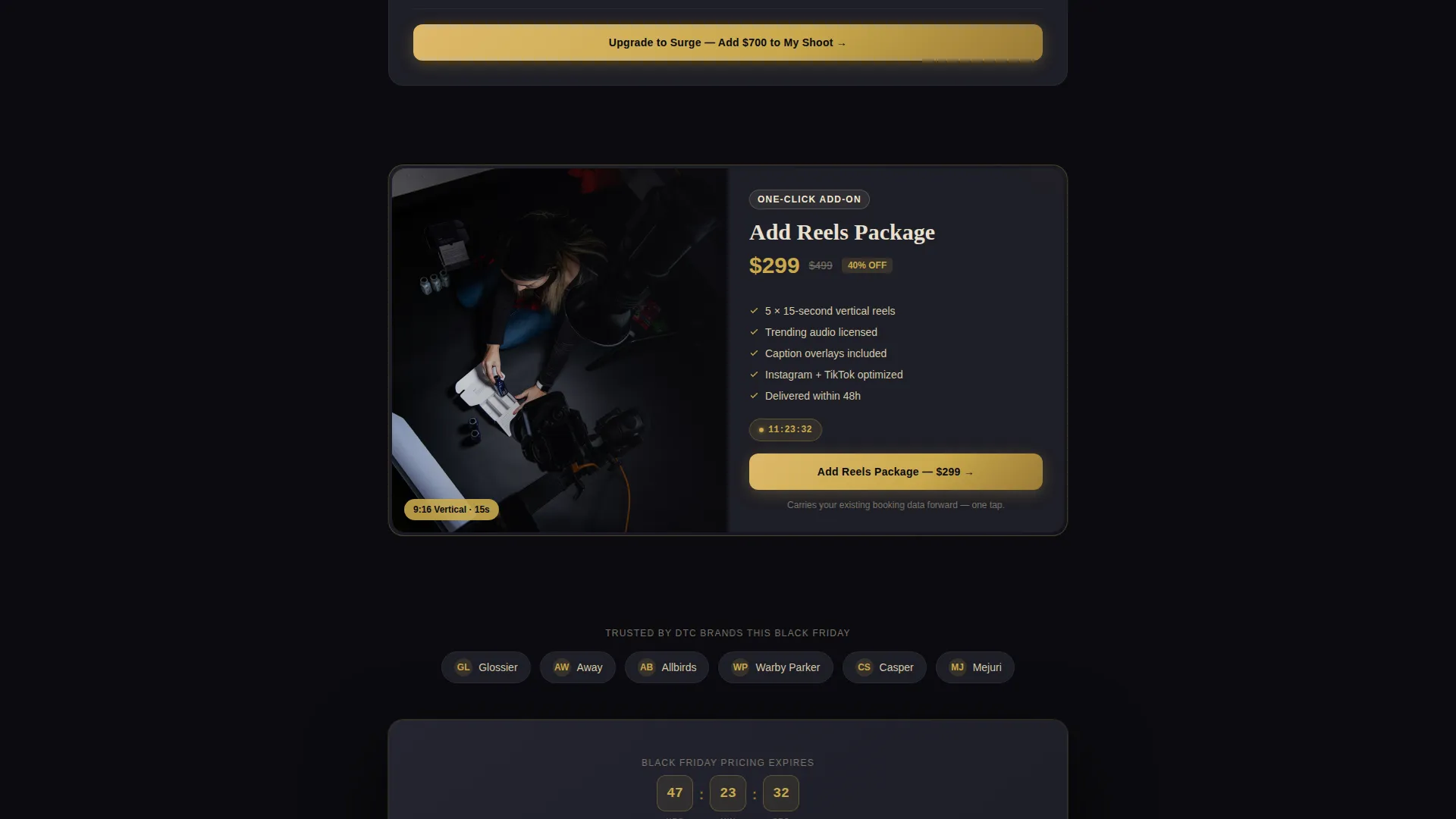 Black Friday Landing Page Template for Production Services