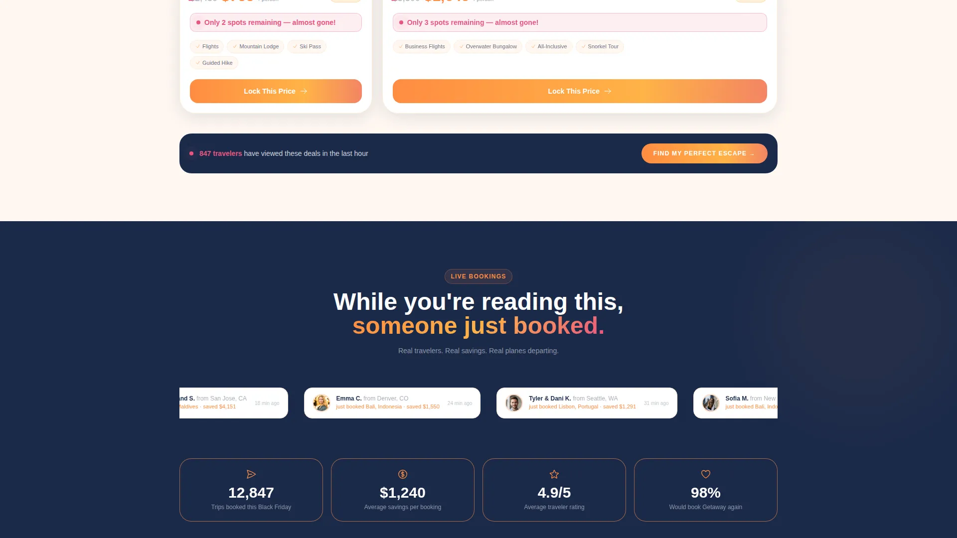 Black Friday Travel Deal Landing Page Template