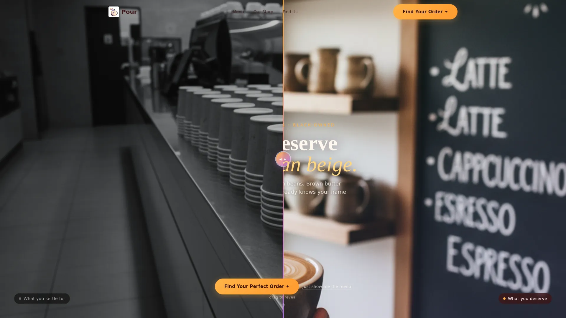 Vibrant Black-Owned Café Landing Page Template