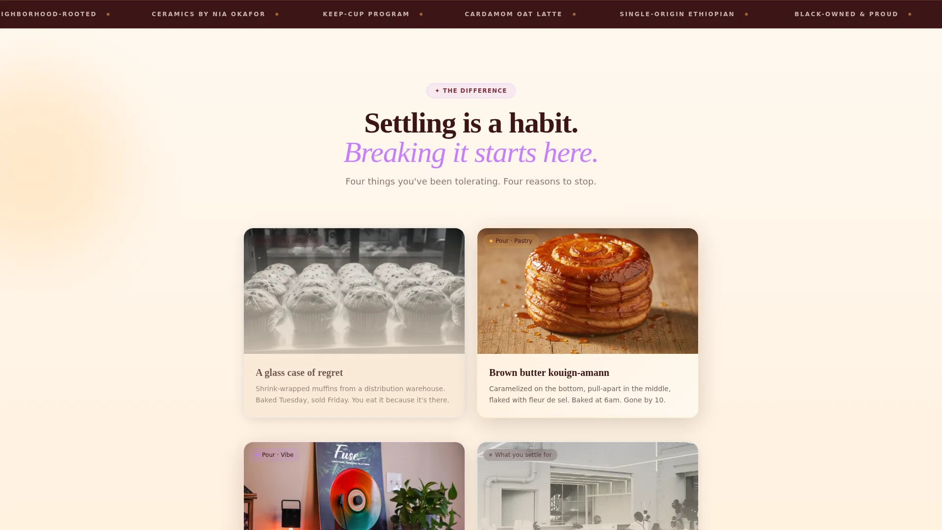 Vibrant Black-Owned Café Landing Page Template