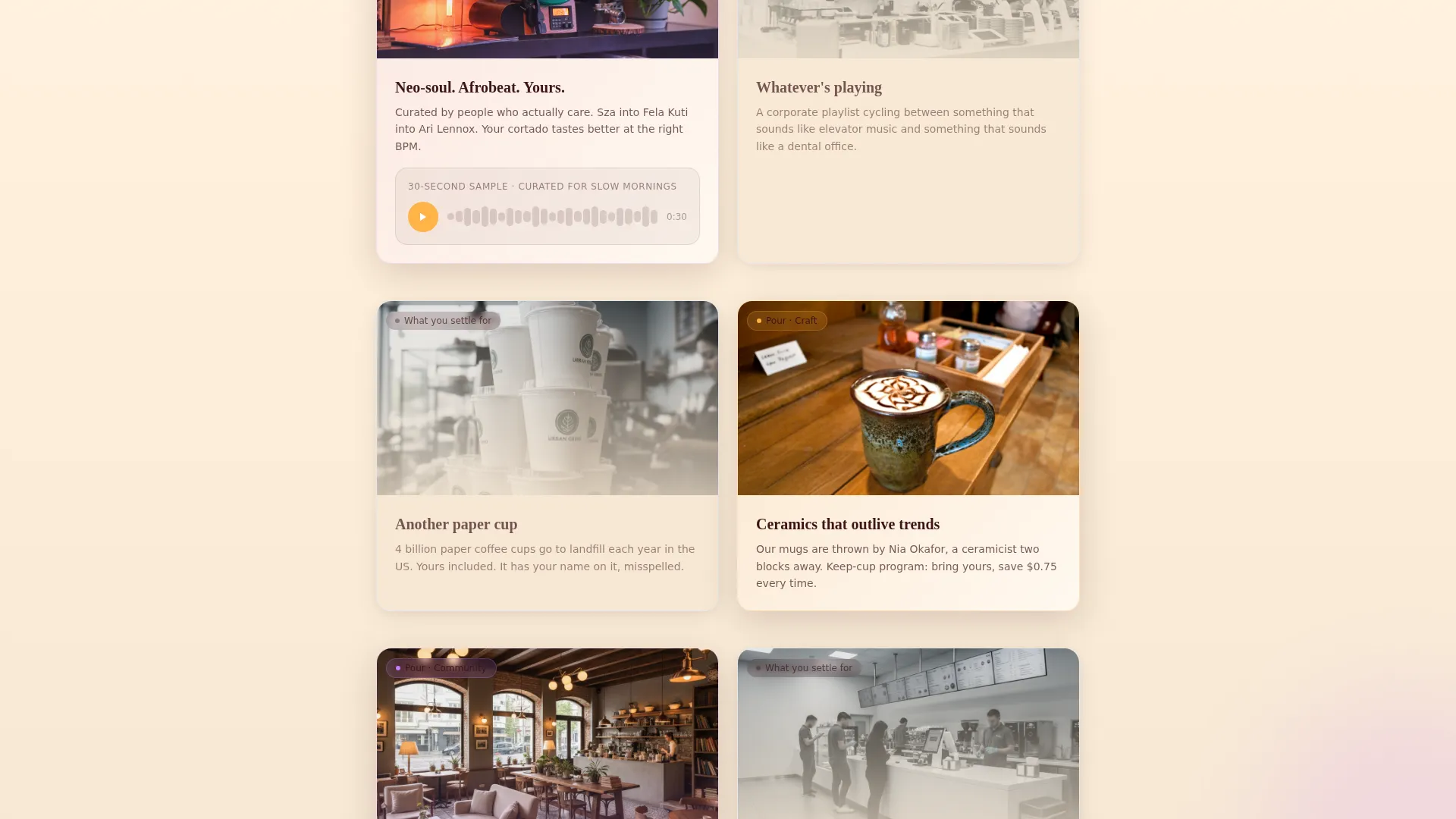 Vibrant Black-Owned Café Landing Page Template
