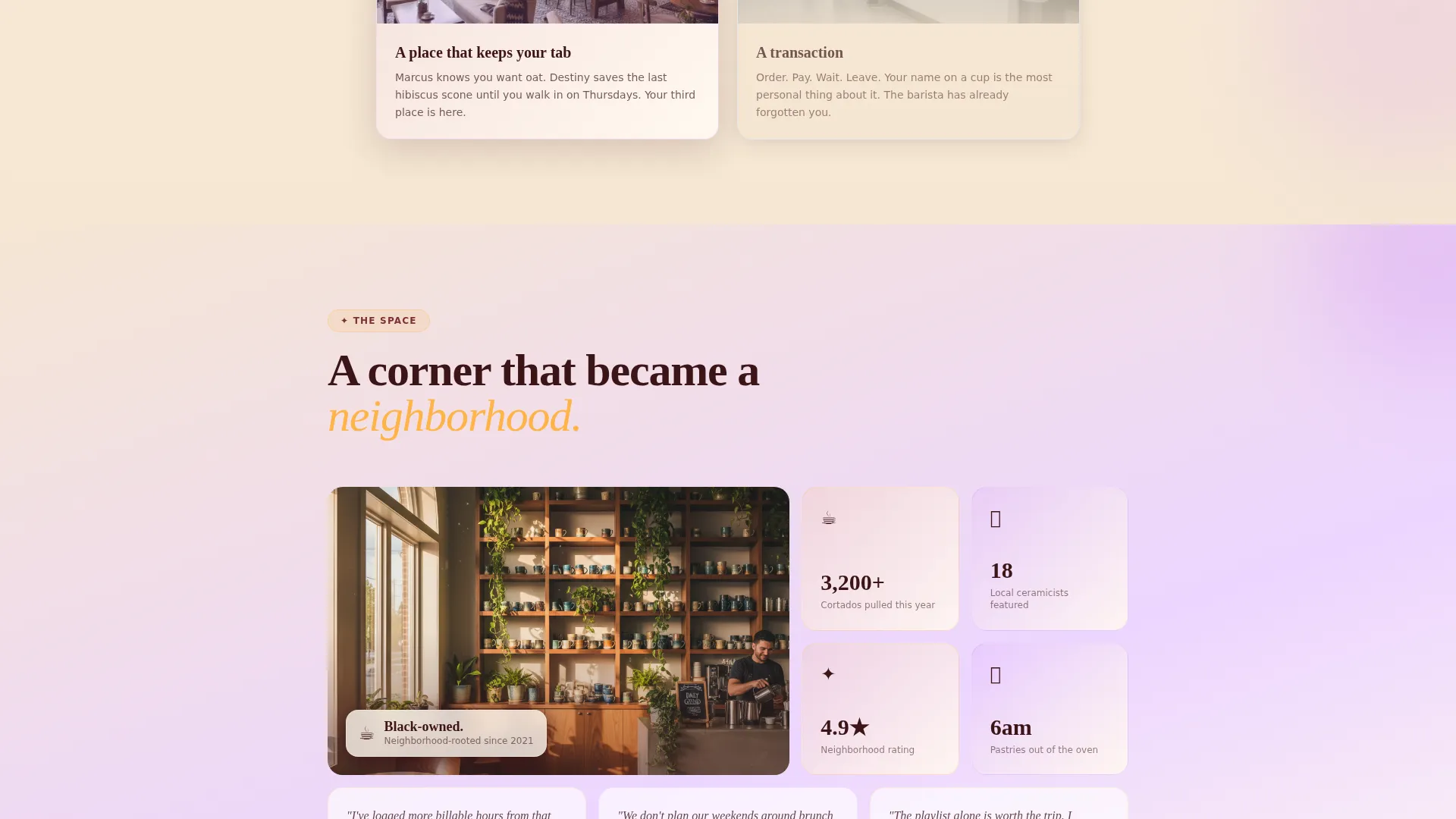 Vibrant Black-Owned Café Landing Page Template