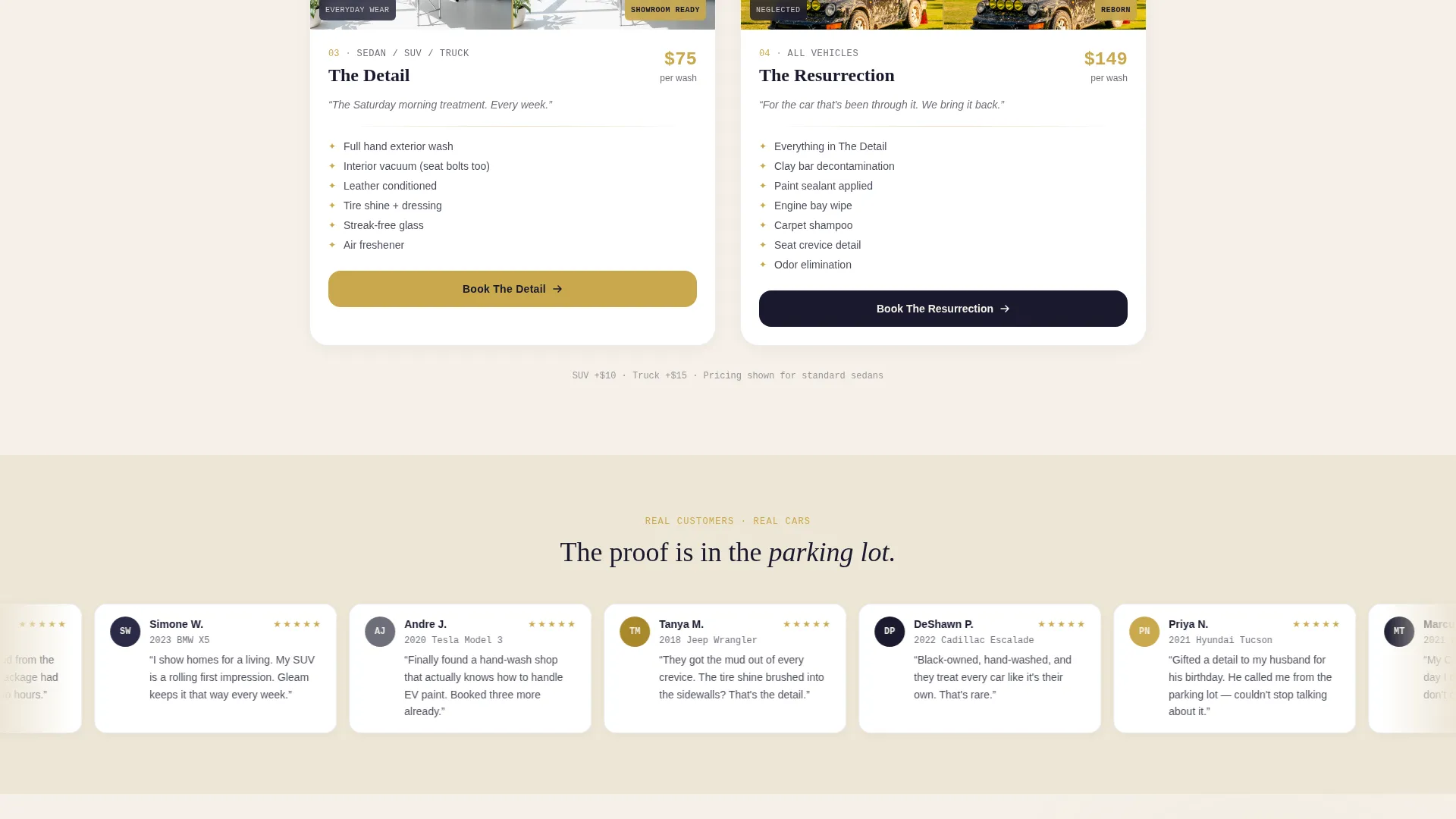 Car Detailing Landing Page Template for Black-Owned Businesses