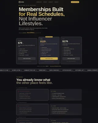 Bold Fitness Landing Page Template for Studios