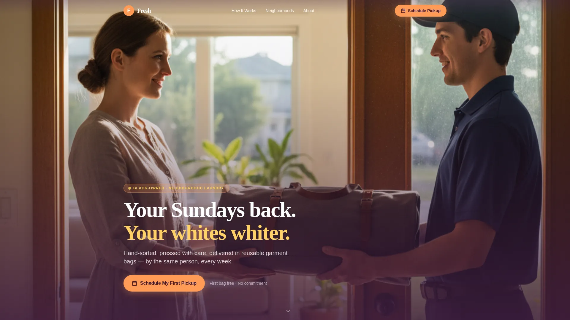 Radiant Laundry Service Landing Page Template