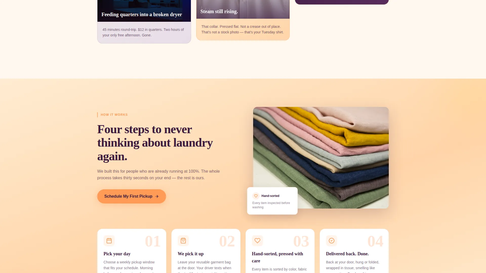 Radiant Laundry Service Landing Page Template