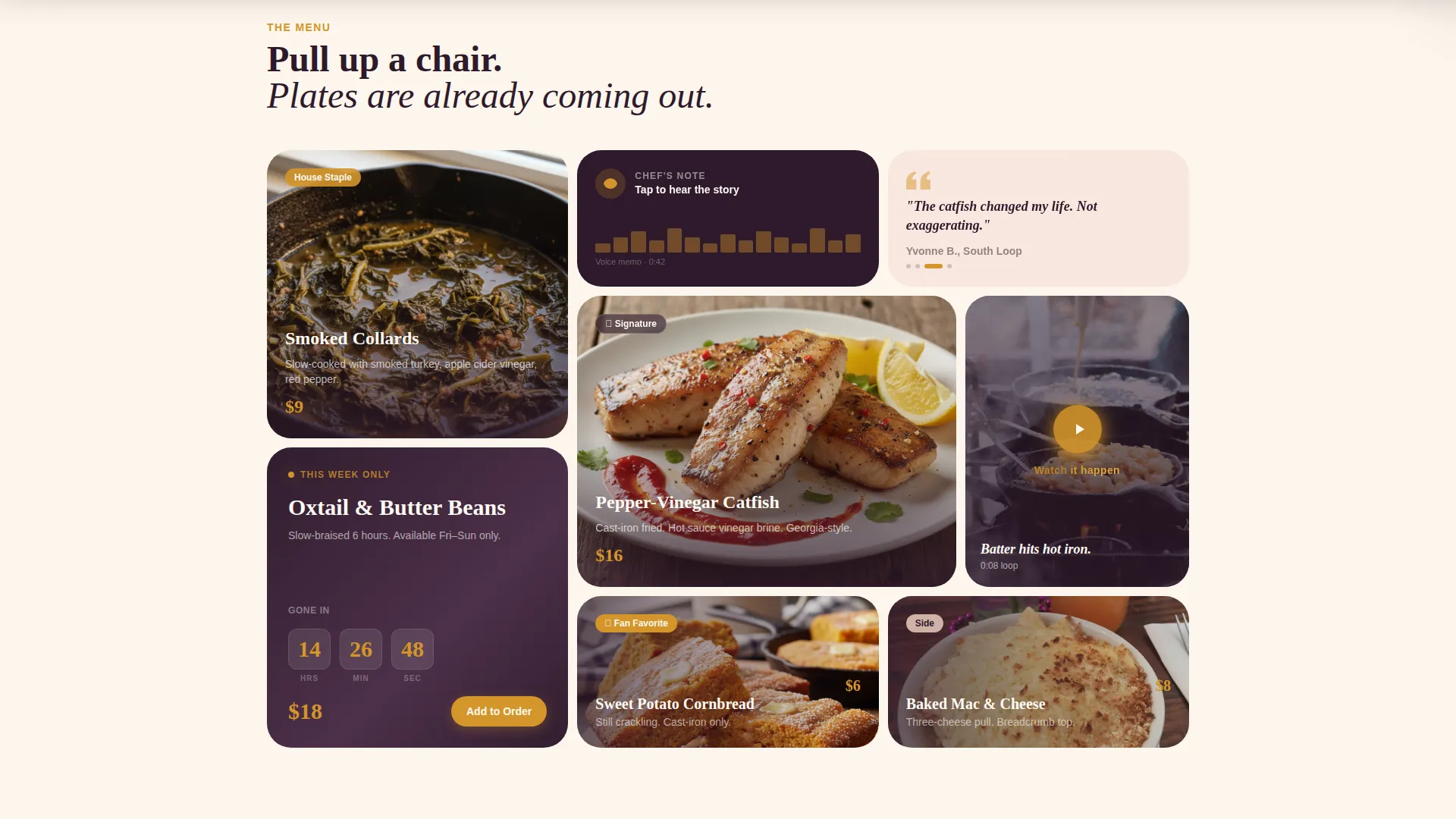 Soulful Restaurant Landing Page Template