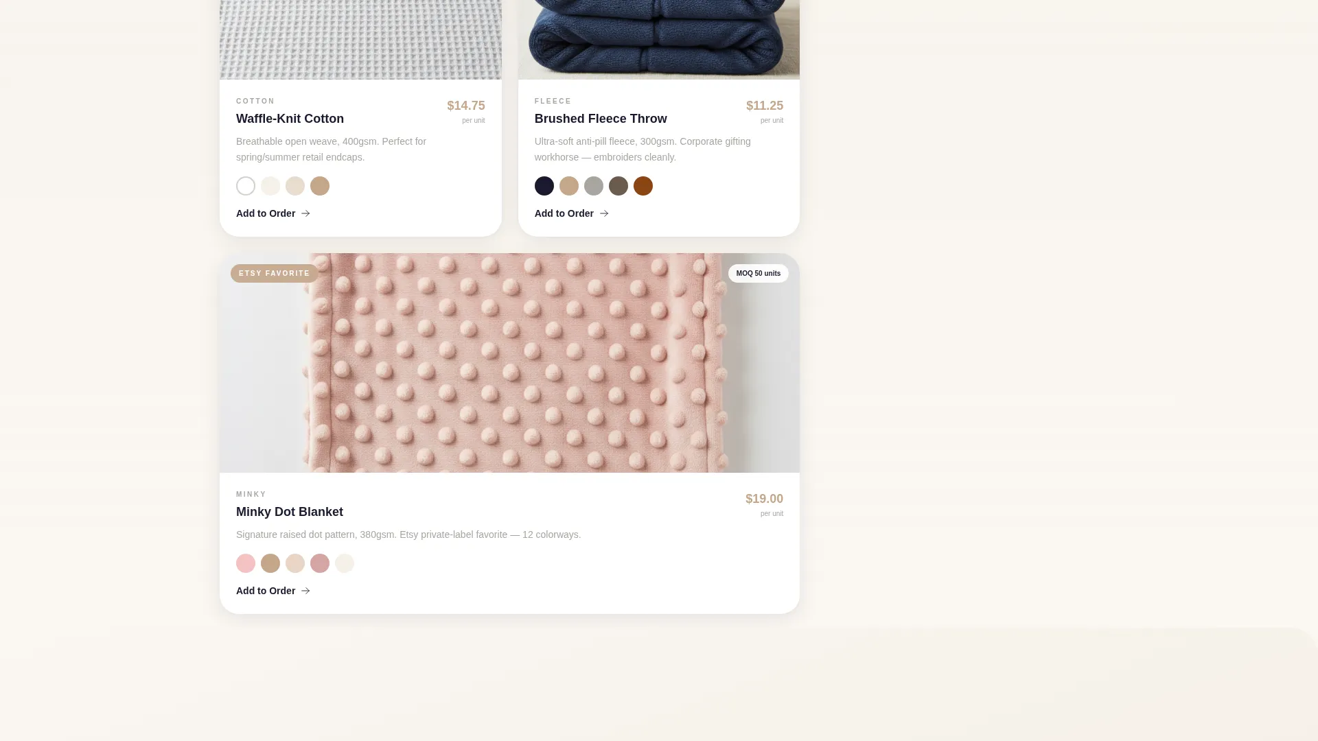 Wholesale Blankets & Throws Landing Page Template