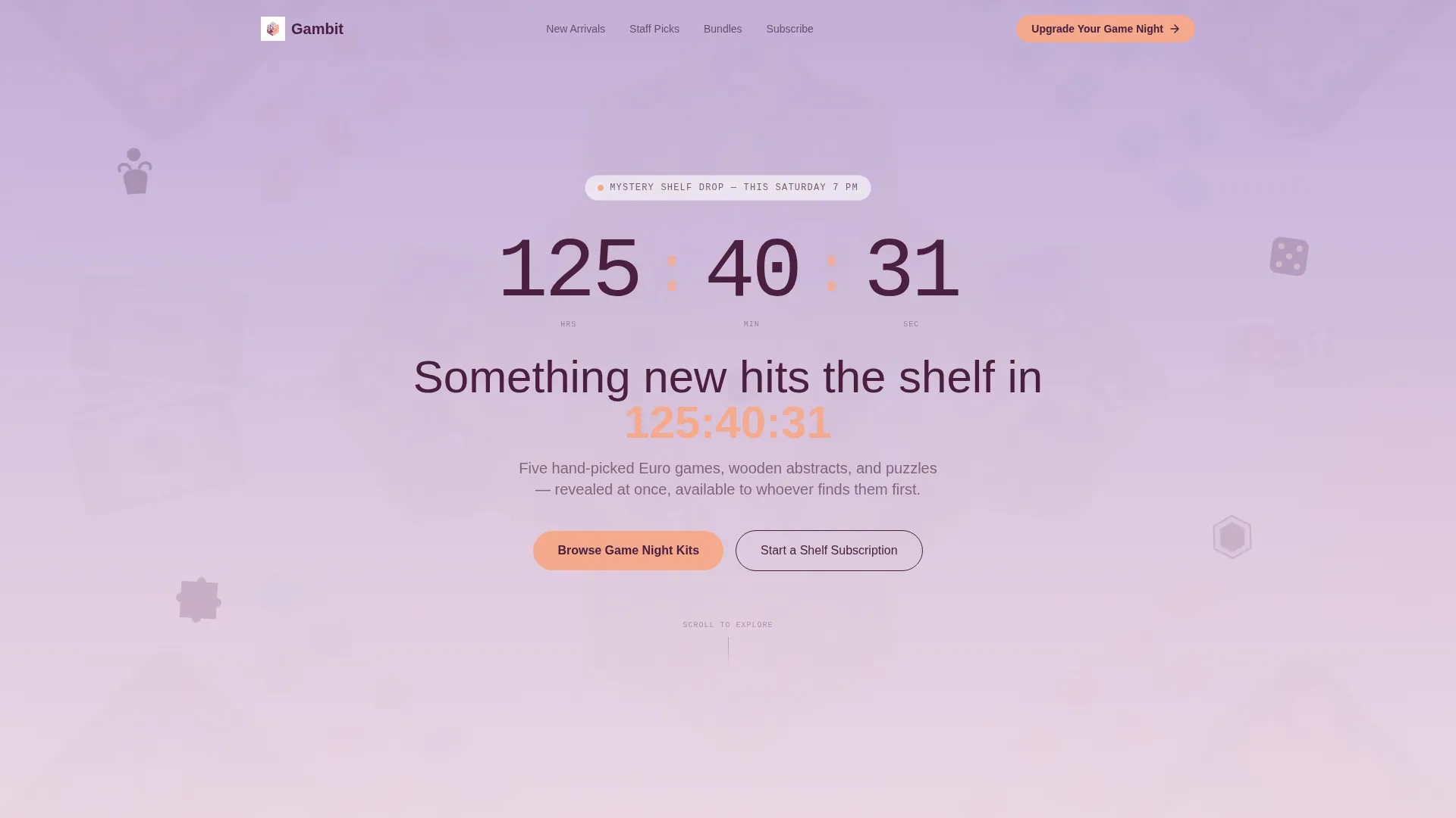Board Game Store Gallery & Detail Landing Page