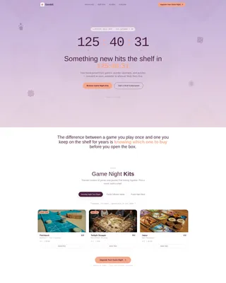 Board Game Store Gallery & Detail Landing Page