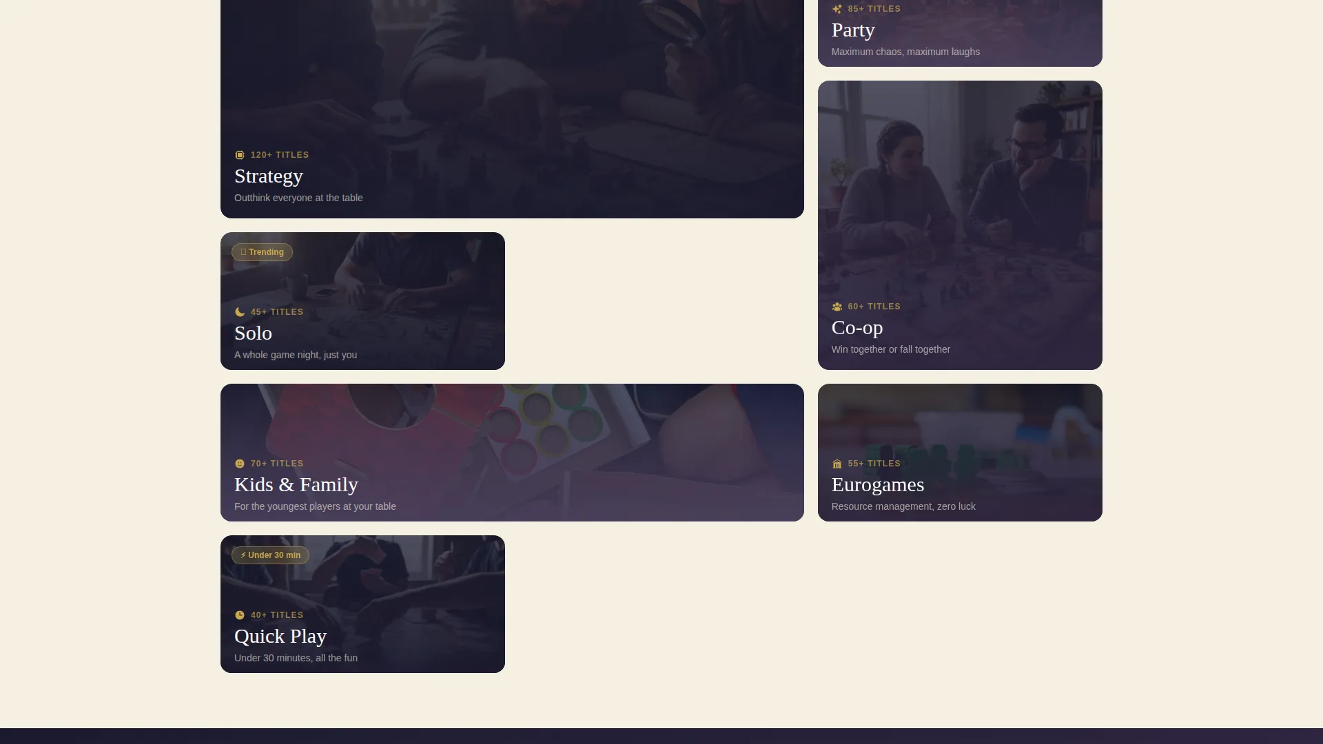 Board Game Shop Landing Page Template