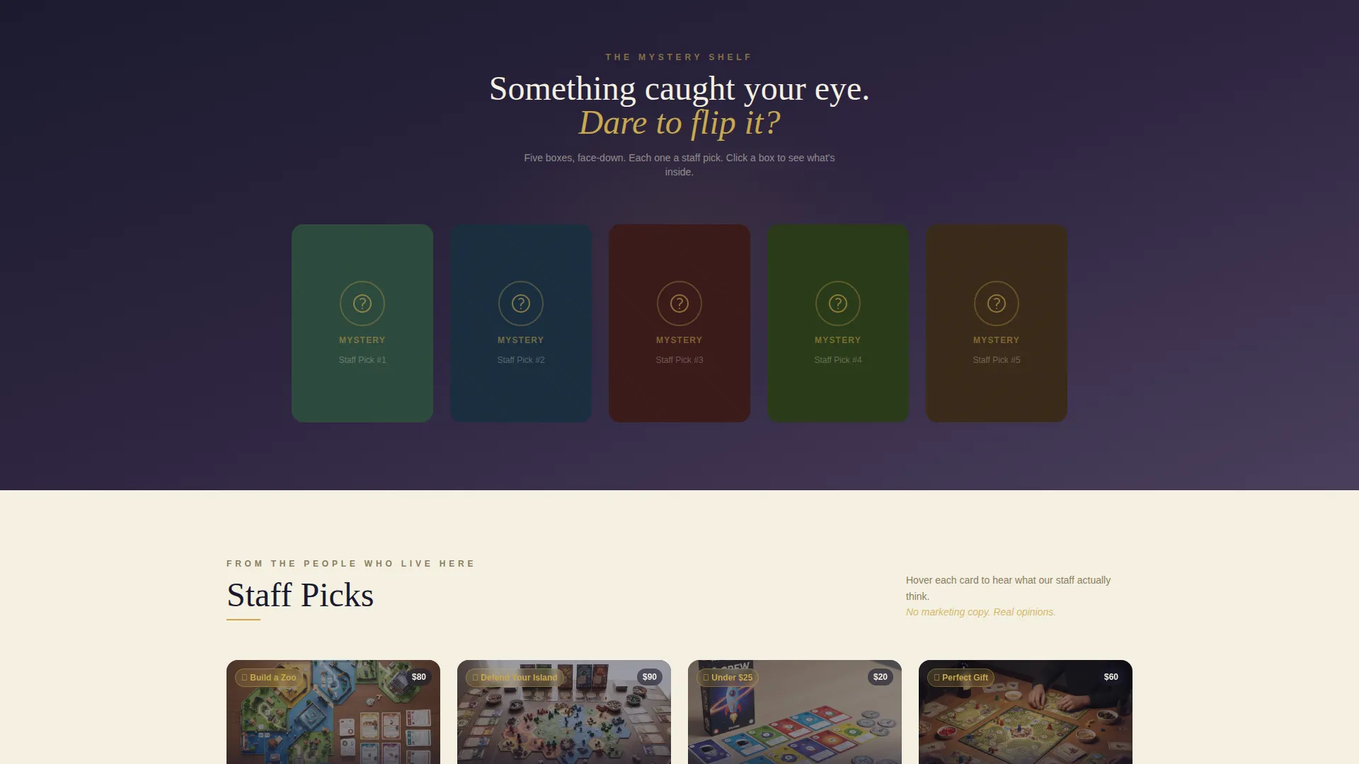 Board Game Shop Landing Page Template