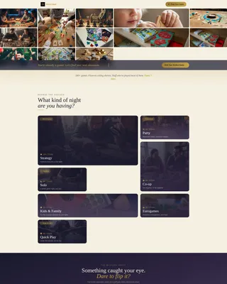 Board Game Shop Landing Page Template