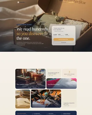 Bento Grid Book Subscription Box Landing Page