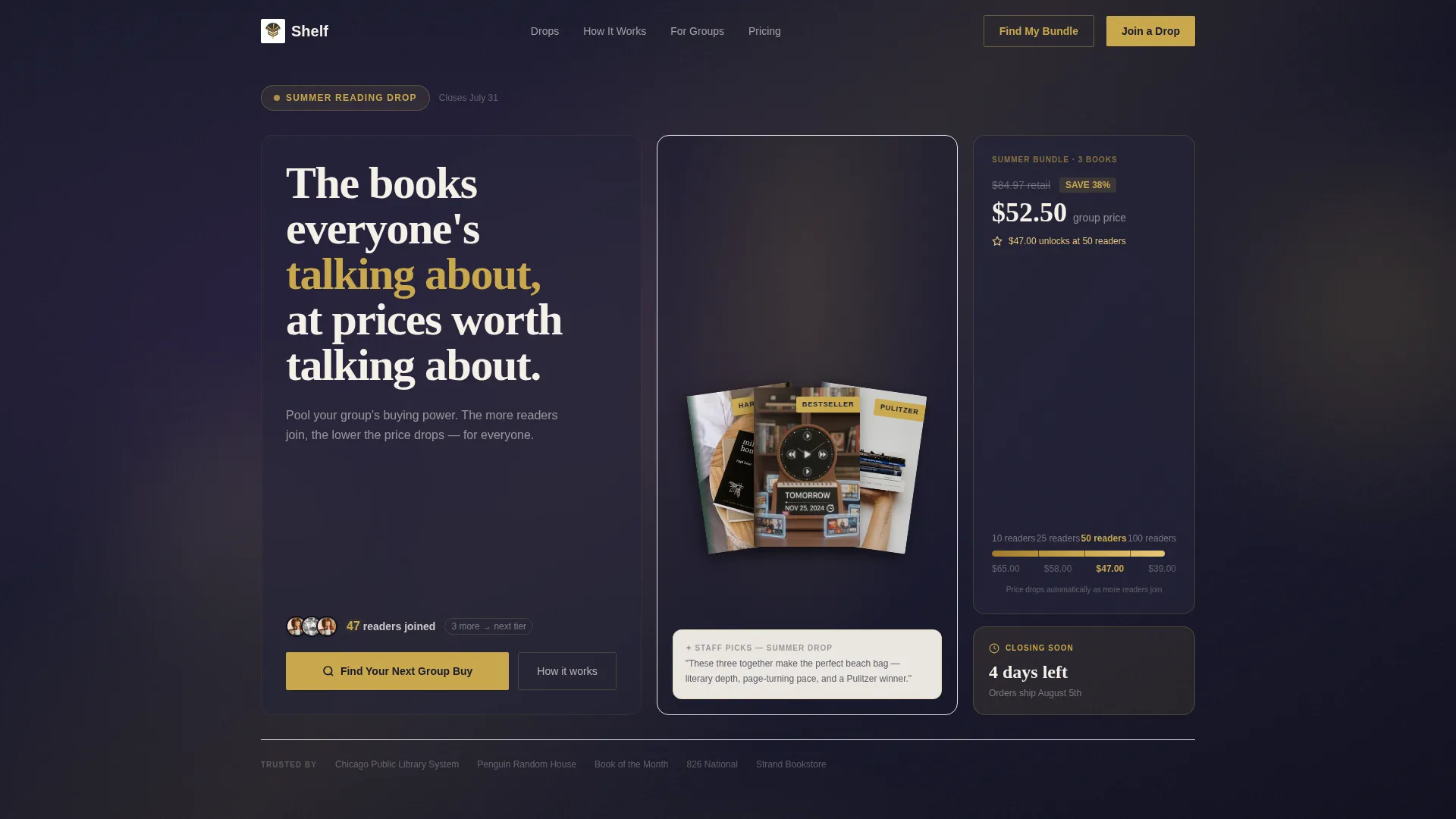 Curated Independent Bookstore Landing Page Template