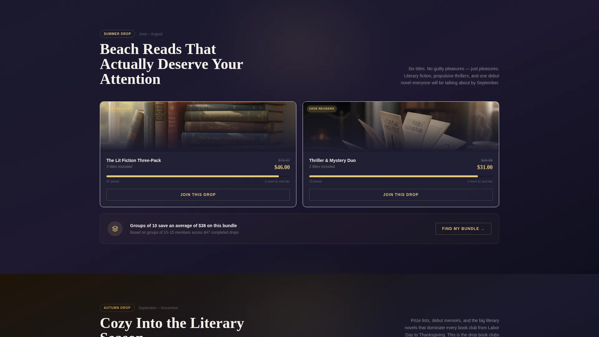Curated Independent Bookstore Landing Page Template
