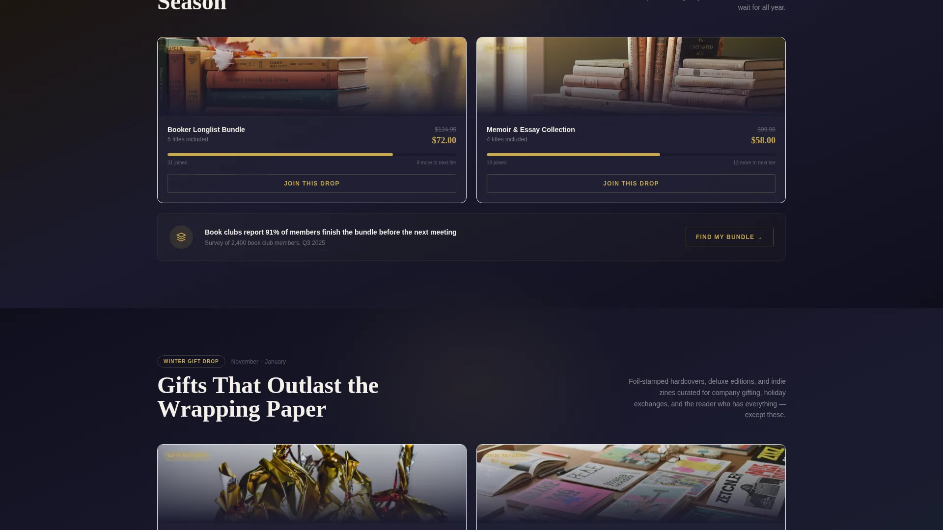 Curated Independent Bookstore Landing Page Template