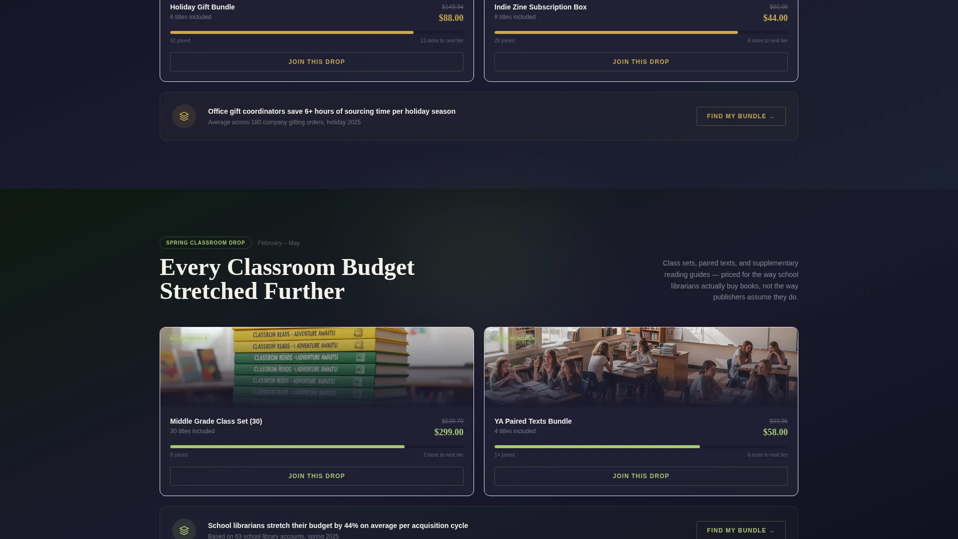 Curated Independent Bookstore Landing Page Template