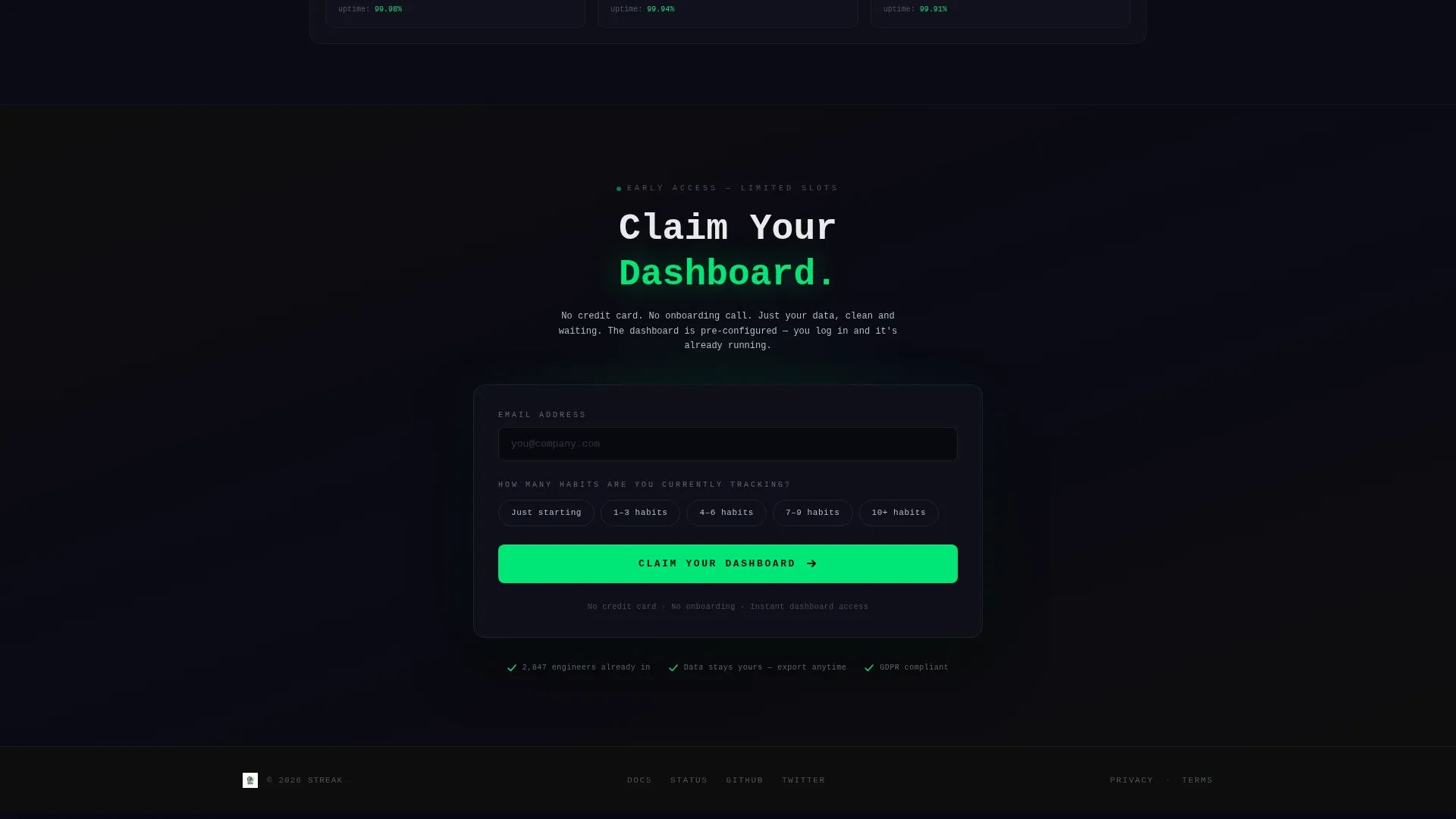 Habit Tracking App Bento Grid Landing Page Template