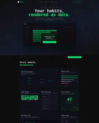 Habit Tracking App Bento Grid Landing Page Template
