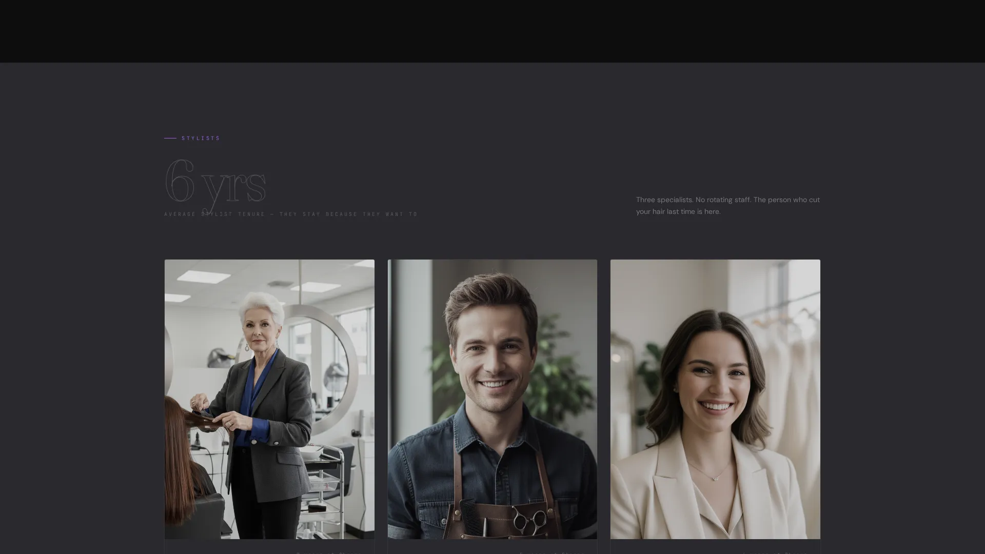 Hair Salon Specialist Booking Website Template