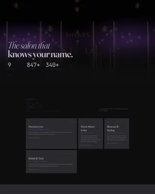 Hair Salon Specialist Booking Website Template