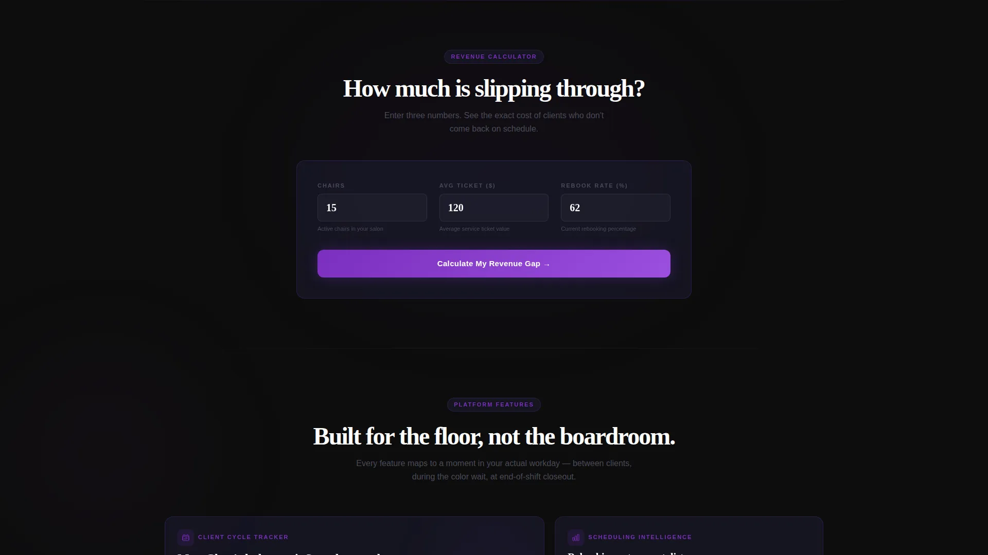 Hair Salon Client Retention & Rebooking Platform Website Template