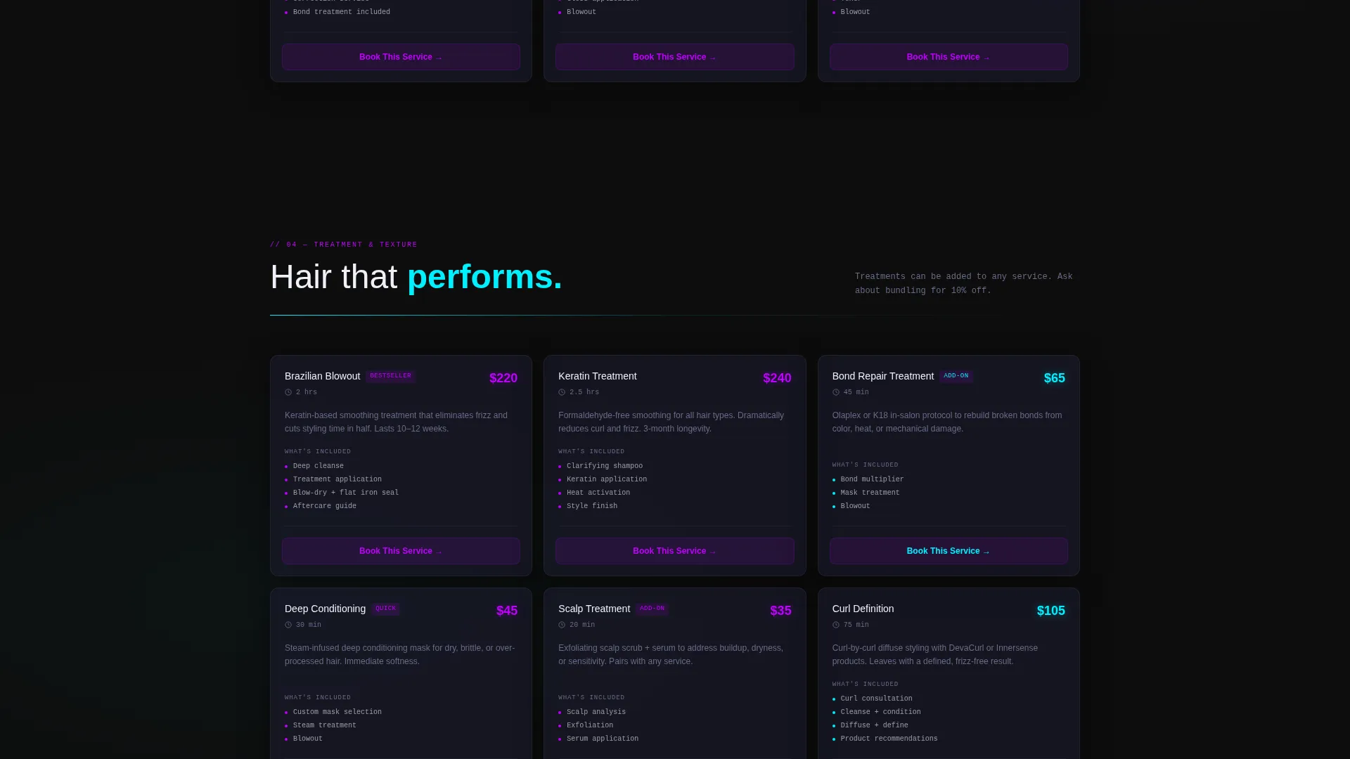 Hair Salon Specialist Booking Website Template