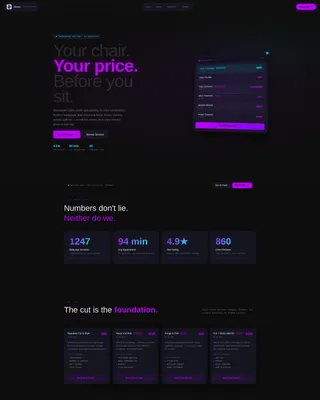 Hair Salon Specialist Booking Website Template