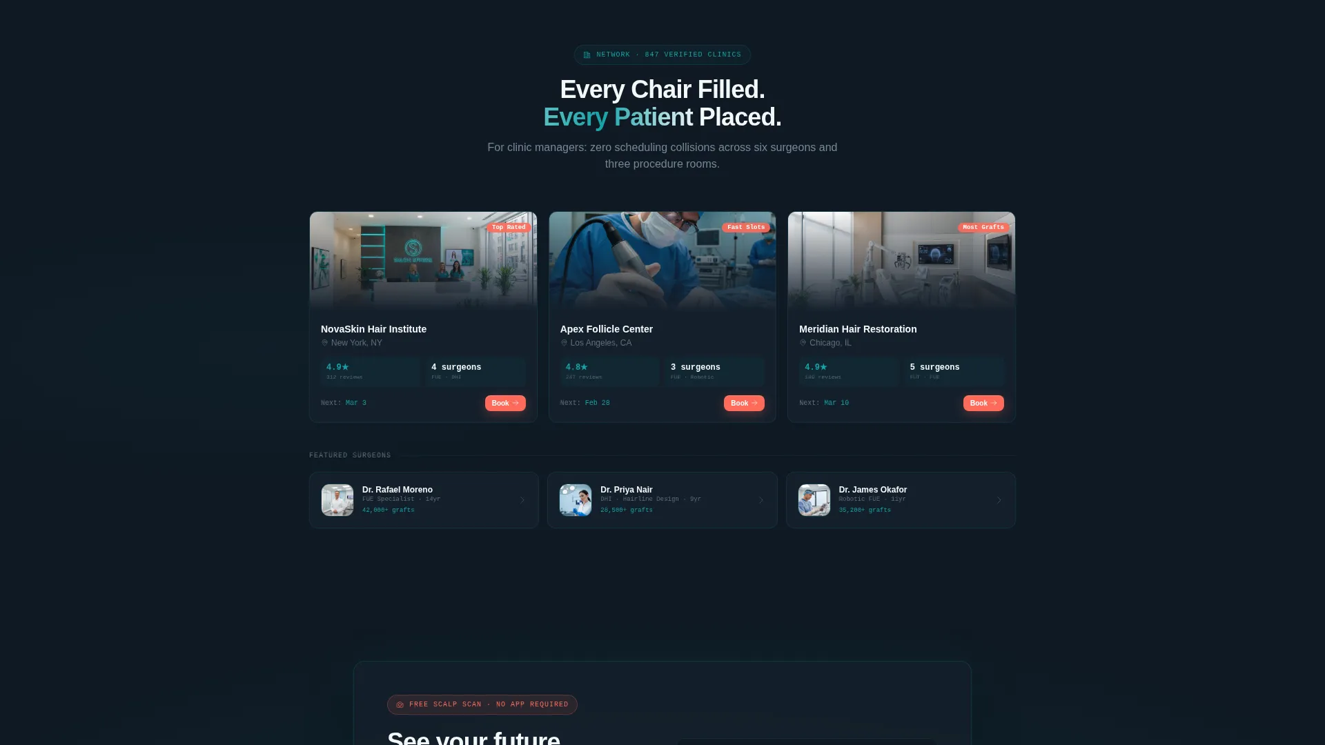 Hair Transplant Booking Landing Page Template