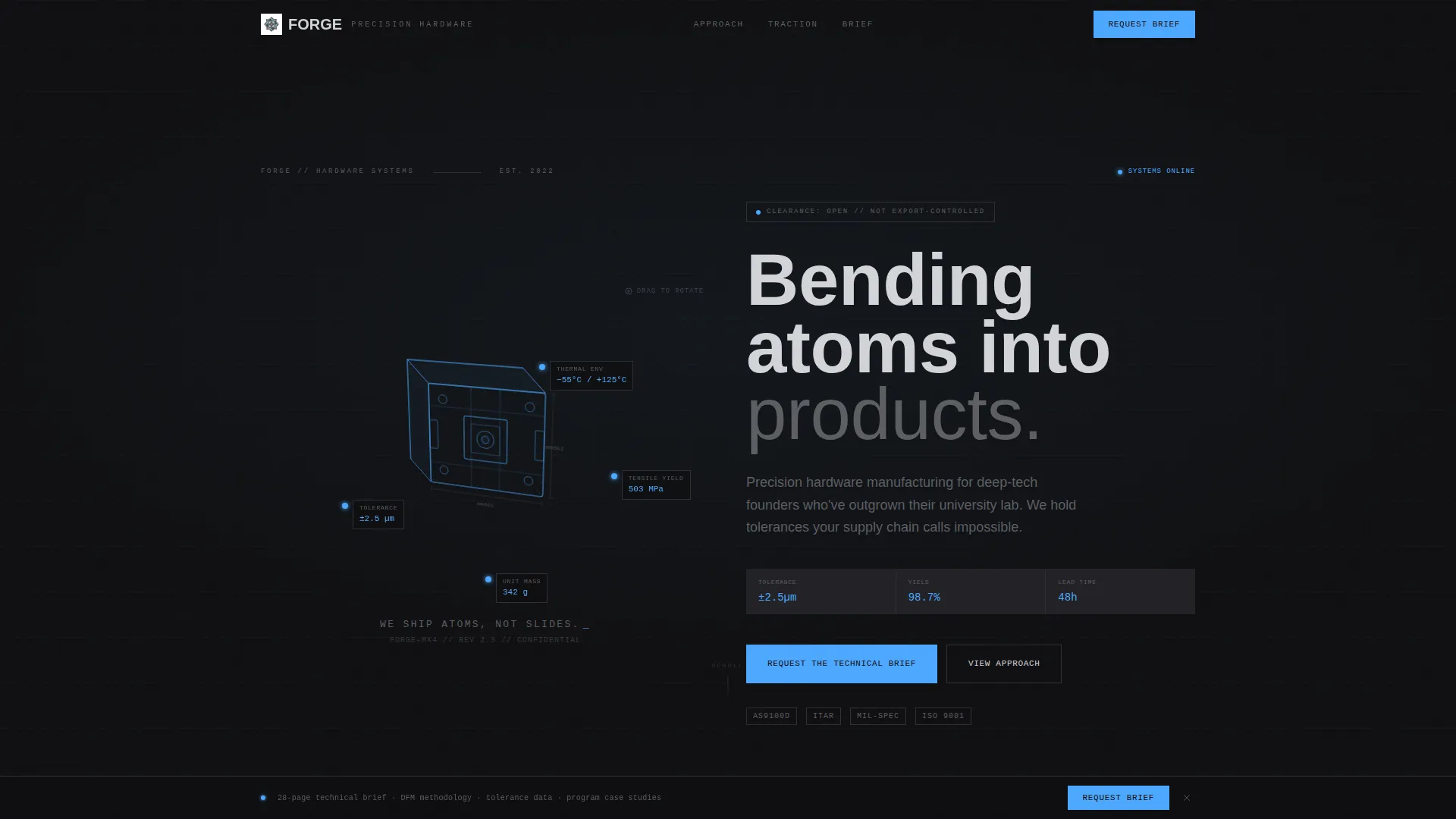 Brutalist Hardware Startup Landing Page Template