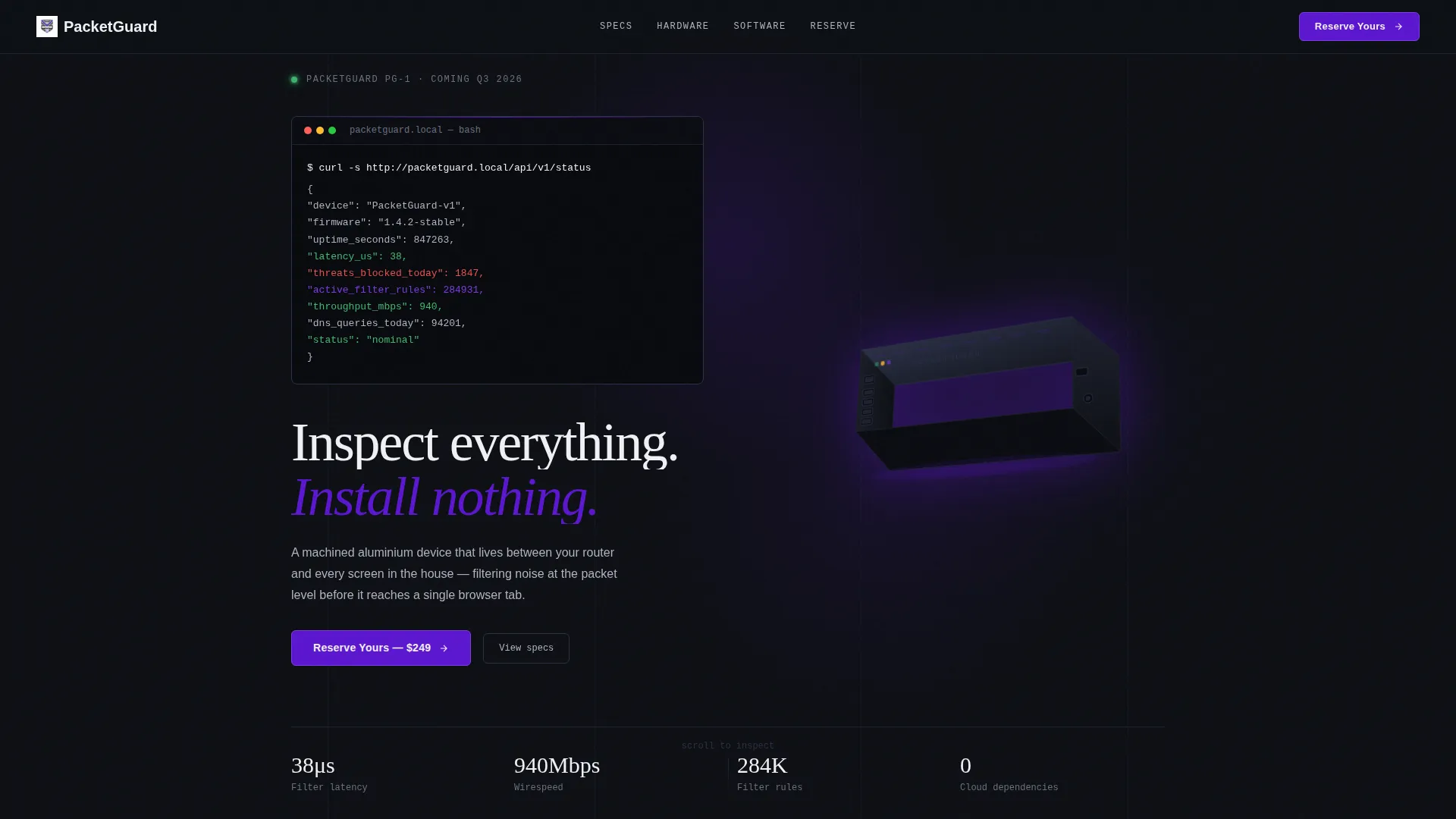 Hardware Product Launch & Pre-Order Website Template