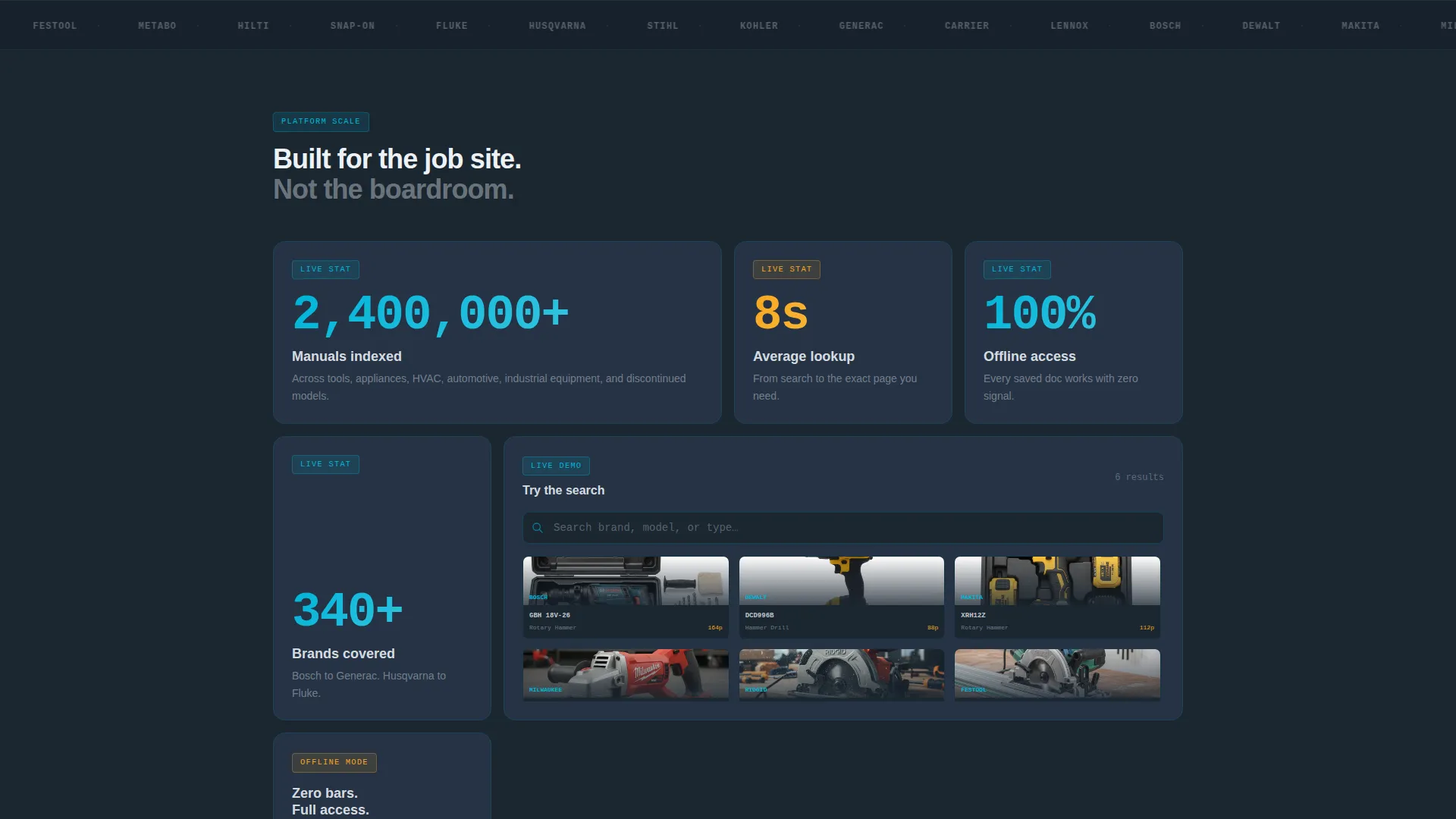 Hardware Product Manual Landing Page Template