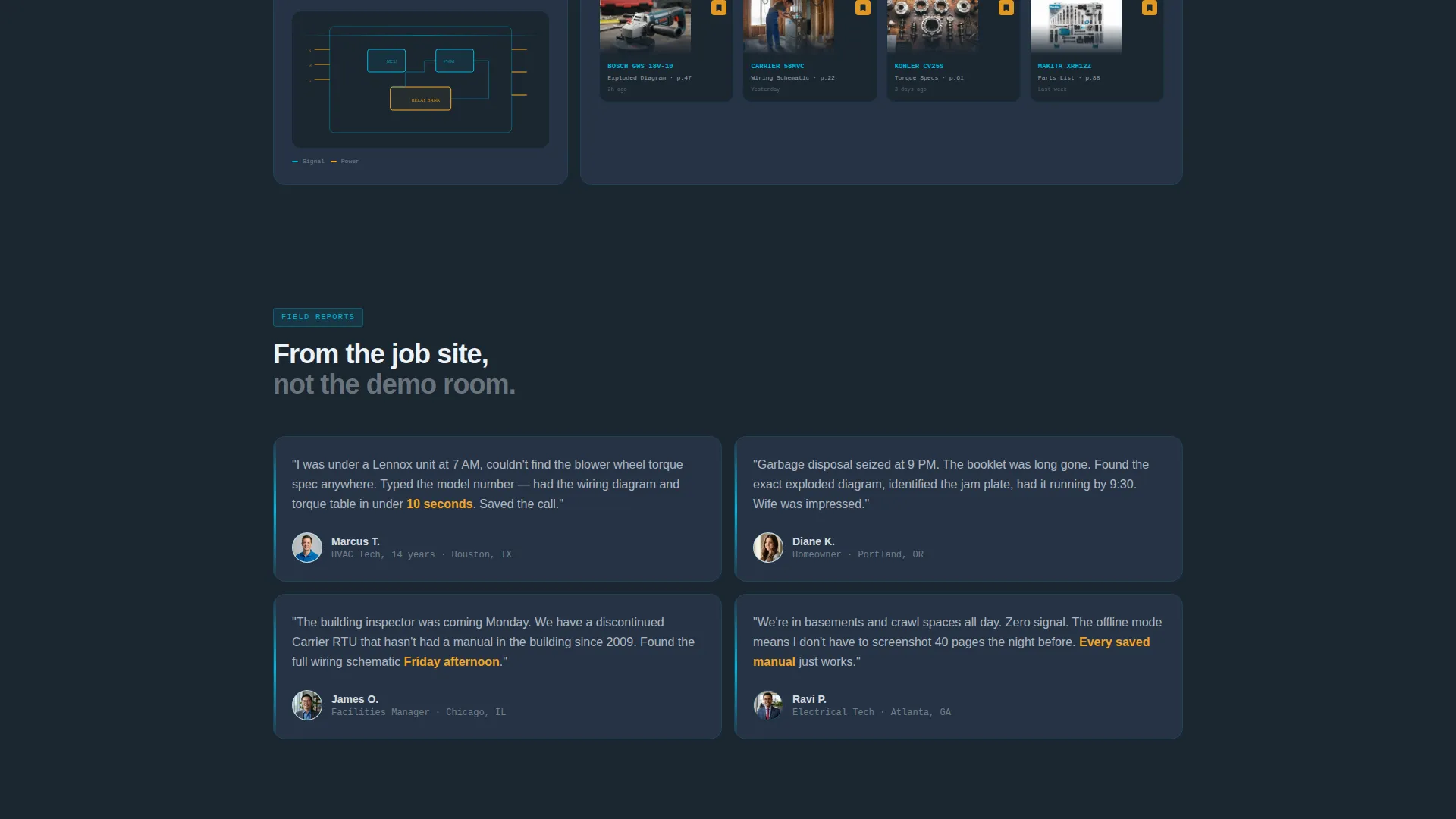 Hardware Product Manual Landing Page Template