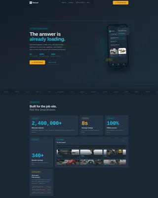 Hardware Product Manual Landing Page Template